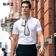 布先生 短袖t恤男春夏季新品簡(jiǎn)約經(jīng)典百搭純色T全棉圓領(lǐng)新疆棉AT10171 白色 L (175)