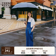 Teenie Weenie【涼感】小熊女裝簡(jiǎn)約夏季高腰錐形休閑褲薄款長(cháng)褲 深藍色 XS (155)