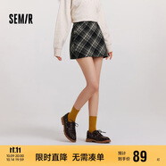 森馬（Semir）半身裙女格紋A字裙復古文藝冬俏皮短裙小個(gè)子學(xué)院風(fēng)101724120008