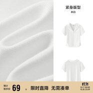 森馬（Semir）polo衫女短款收腰翻領(lǐng)襯衫25夏刺繡涼感緊身T恤辣妹109325115005