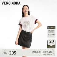 VEROMODA牛仔短裙秋季新款街頭風(fēng)高腰水鉆短款半身裙3337003 J1G黑牛仔色 S