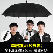 雨天姿24骨長柄自動晴雨傘超大號加固加厚結實抗風雙人三人雙層商務雨 自動L8骨-黑色125CM