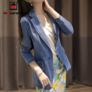 AEMAPE女裝2026春秋冬季新款牛仔短外套女韓版時(shí)尚氣質(zhì)休閑顯瘦小外套 西裝牛仔918 M _95~105左右