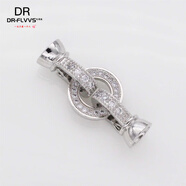 胖東來(lái)同款純銀扣頭925鍍銀鑲鉆珍珠水晶手串扣子項鏈孔雙排孔八 圓形扣中號白金色