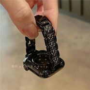 星迎鑲鉆滿(mǎn)天星小米紅米手表6/5/4表帶Redmi6 Watch5/4/3/2/1新款不銹鋼金屬運動(dòng)男女青春版腕帶夏適用 細款滿(mǎn)天星鑲鉆-黑色  紅米3代青春版/Lite版+黑色表殼 