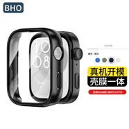 BHO【熱銷(xiāo)10萬(wàn)+】適用華為gt5/5pro保護殼一體watch5手表膜4pro鋼化膜fit4/pro/gt4/3pro保護套防摔 Fit3【殼膜一體·黑色】