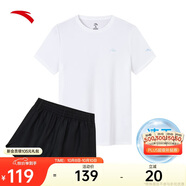 安踏速干套裝丨運動短袖短褲兩件套女夏季冰絲跑步吸濕透氣羽毛球服