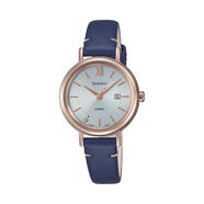 卡西歐（CASIO）女表 sheen系列新款時(shí)尚鑲鉆商務(wù)休閑皮帶防水女士太陽能手表 SHS-D300CGL-7BJF