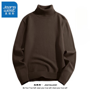 真維斯（Jeanswest）高領(lǐng)毛衣男秋冬季情侶加絨保暖長(cháng)袖打底衫男士簡(jiǎn)約百搭男裝 GY923 咖啡 XL【建議130-150斤】