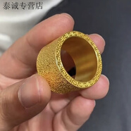 KZD老鳳凰正品黃金色復古感大氣金色扳指戒指個(gè)性氣質(zhì)時(shí)尚男士食指 戒指-美號9同款