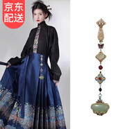 鹿珊伍胸針壓襟馬面裙腰間配飾古風(fēng)腰墜漢服旗袍壓襟掛飾禁步茶服掛件 長流蘇如意扣掛飾