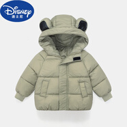 迪士尼（Disney）新國標(biāo)2024新款兒童羽絨服男女童短款棉襖小童寶寶卡通保暖外套冬 軍綠 110cm 建議身高100-110CM左右