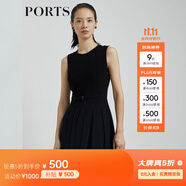 PORTS寶姿商場(chǎng)同款新品女裝無(wú)袖蕾絲百褶連衣裙LL8D095KWB008 黑色 M (6)