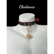 亞文化小眾高級皮質(zhì)鈴鐺K9項圈女m頸飾choker帶牽引繩 黑紅色+鈴鐺+牽引