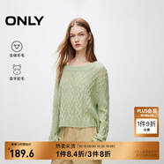ONLY冬季時(shí)尚淑女風(fēng)圓領(lǐng)純色顯瘦針織衫女|124413050 C05 冬梨綠色 M