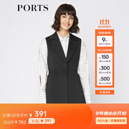 PORTS寶姿女裝 秋季新品百搭無(wú)袖中長(cháng)款風(fēng)衣SA9T010GFQ037 黑色 S (4)