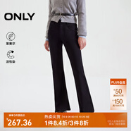 ONLY2025夏季新款復古修身高腰喇叭褲長褲牛仔褲女|125132090 E39俊黑色 L L褲長減短