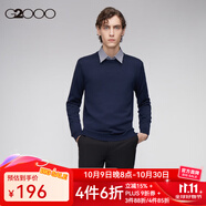 G2000男裝針織衫春秋新款商務休閑時尚毛衣16075012【合】 黑藍色-圓 L/175