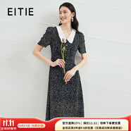 愛特愛（EITIE）法式復(fù)古波點氣質(zhì)溫柔連衣裙夏季新款泡泡袖襯衫裙6607325 黑色20 S 155