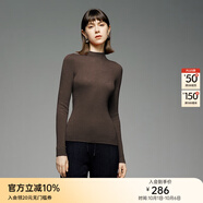 顏域羊毛內搭針織衫女2025新款冬季糖果色修身顯瘦半高領打底毛衣 咖色 S/36