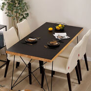 詠幻北歐ins純色皮革防水防油免洗餐桌布書(shū)桌茶幾網(wǎng)紅直播間啞光桌墊 黑色 90*150cm（告別污漬 防油耐臟）