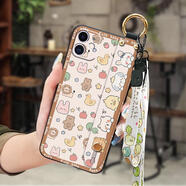 盧盧米（LULUMI）適用iPhone手機殼卡通掛繩支架奢華質(zhì)感液態(tài)腕帶 黑色腕帶趴趴萌物 蘋(píng)果iphone6Plus/6SPlus