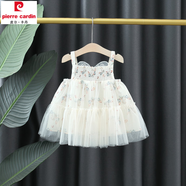 皮爾卡丹（pierre cardin）女童純棉連衣裙夏季兒童小女孩背心裙0到3歲女寶寶夏裝公主裙子 小兔逐蝶 90 cm(90cm)