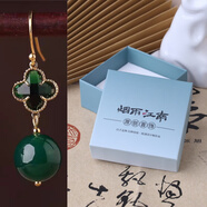 煙雨江南2019新潮款耳環(huán)歐美夸張氣質(zhì)耳飾復古風耳夾瑪瑙耳墜女裝飾品 925銀鍍金耳鉤+漸變藍小方禮盒