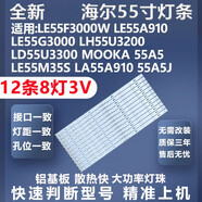 全新適用海爾LE55F3000W LE55A910 LE55G3000 LH55U3200背光燈條 【1套12條8燈3V】鋁基板 直接上機 質(zhì)保三年