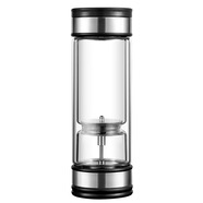 百萊斯（GO TO SUCCESS）百萊斯隔離式泡茶杯功夫茶具耐熱玻璃杯雙層車(chē)載男女士便攜高顏值 商務(wù)黑380ml