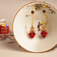 鳳凰涅磐紅瑪瑙耳環(huán)女精致耳飾古風(fēng)耳墜學(xué)生國(guó)風(fēng)首飾品生日禮物送女友老婆