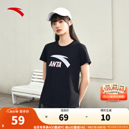 安踏（ANTA）【快干棉】T恤男女同款2025夏季情侶吸濕排汗LOGO寬松休閑短袖t恤 【女款-大logo】基礎(chǔ)黑8115-2 L /男175 女170