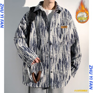 主意范（ZHUYIFAN）夾克男小香風(fēng)格子外套棒球服春秋季加肥加大碼學(xué)生休閑連帽上衣 J683J藍(lán)色加絨（偏大一碼） L (170) 105-130斤