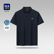 海瀾之家（HLA）polo衫男短袖上衣夏季商務(wù)休閑涼感透氣簡(jiǎn)約翻領(lǐng)體恤父親節(jié)禮物 親膚舒適透氣-藏青B8 L (175) 建議69-75kg