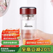 希諾雙層玻璃杯家用辦公水杯女高顏值過(guò)濾泡茶杯子XN-9330紅色 200mL