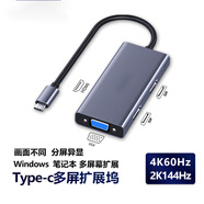 威焱 高清HDMI一分二DVI一進(jìn)二出分配器電腦主機監控錄像機接2個(gè)顯示屏轉接線(xiàn) Type-c轉2DPhdmi+vga分屏器異顯同屏