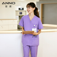 ANNO安諾刷手服洗手衣手衣精品yi生護士服彈力面料術(shù)室隔衣男女 紫羅蘭（松緊） S