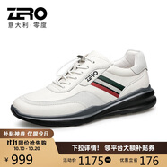 零度zero男鞋時(shí)尚百搭運(yùn)動(dòng)休閑鞋男皮面厚底舒適潮流戶外鞋 白色 41