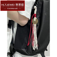 韓萊緹（HANLAITI）山鬼花錢包掛手工編織成品便宜簡約精致古風書包掛件流蘇氣質編繩 新款白白紅山鬼吊墜掛件