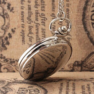 古風(fēng)懷表復古翻蓋吊墜可放照片學(xué)生阿拉伯男女長(cháng)款項鏈定制手表 阿拉白光+電池(來(lái)圖定制)