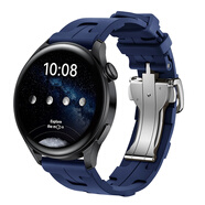 Avigers適用oppo手表watch x表帶oppo watch4 pro手表通用休閑戶(hù)外蝴蝶扣硅膠運動(dòng)表帶男 愛(ài)馬仕官扣蝴蝶扣表帶-深海軍藍 46/48mm表盤(pán)-22mm表帶【大表盤(pán)】