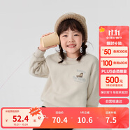 巴拉巴拉童裝兒童衛(wèi)衣秋冬2024男童女童圓領(lǐng)套頭搖粒絨上衣潮208424121216