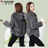 啄木鳥(niǎo)（TUCANO）冬季雙面搖粒絨純.棉衛衣加厚保暖珊瑚絨大尺碼開(kāi)衫連帽外套女 灰色 L 建議135-160斤