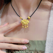 瑞諾黃金錦鯉鎖包項(xiàng)鏈女999足金平安鎖愛(ài)心編織吊墜生日禮物送女友 鈴鐺錦鯉鎖項(xiàng)鏈/金重約3.86g