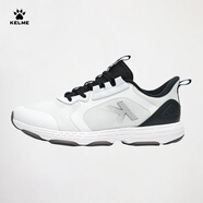 卡爾美（KELME）運(yùn)動鞋男夏季透氣網(wǎng)面休閑鞋戶外輕便跑步鞋 白黑 40