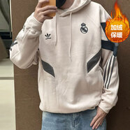 阿迪達(dá)斯 （adidas）三葉草衛(wèi)衣男裝春季新款運(yùn)動(dòng)服舒適針織連帽休閑套頭衫上衣 IM7466/內(nèi)里加絨/皇馬 M