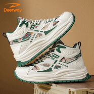 德爾惠（DEERWAY）老爹鞋男鞋2025秋季高幫休閑鞋男士厚底增高潮流運(yùn)動鞋經(jīng)典米綠43