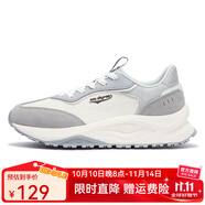 361°女鞋運(yùn)動鞋厚底增高鞋子秋季新款軟彈耐磨休閑鞋復(fù)古百搭阿甘鞋女 冷霧灰/羽毛白 38