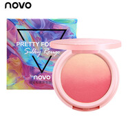 NOVO甜蜜粉嫩漸變?nèi)t裸妝自然好氣色胭脂美妝雙色腮紅男女學生平價 3#戈壁干玫瑰