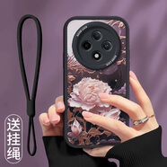 屹川 適用oppoa3/pro手機殼 OPPOA3活力版全包防摔網(wǎng)紅新款皮紋硅膠軟殼望舒金蓮女款 【酷炫黑】夜魅金蓮-贈保護膜+掛繩 oppoa3pro